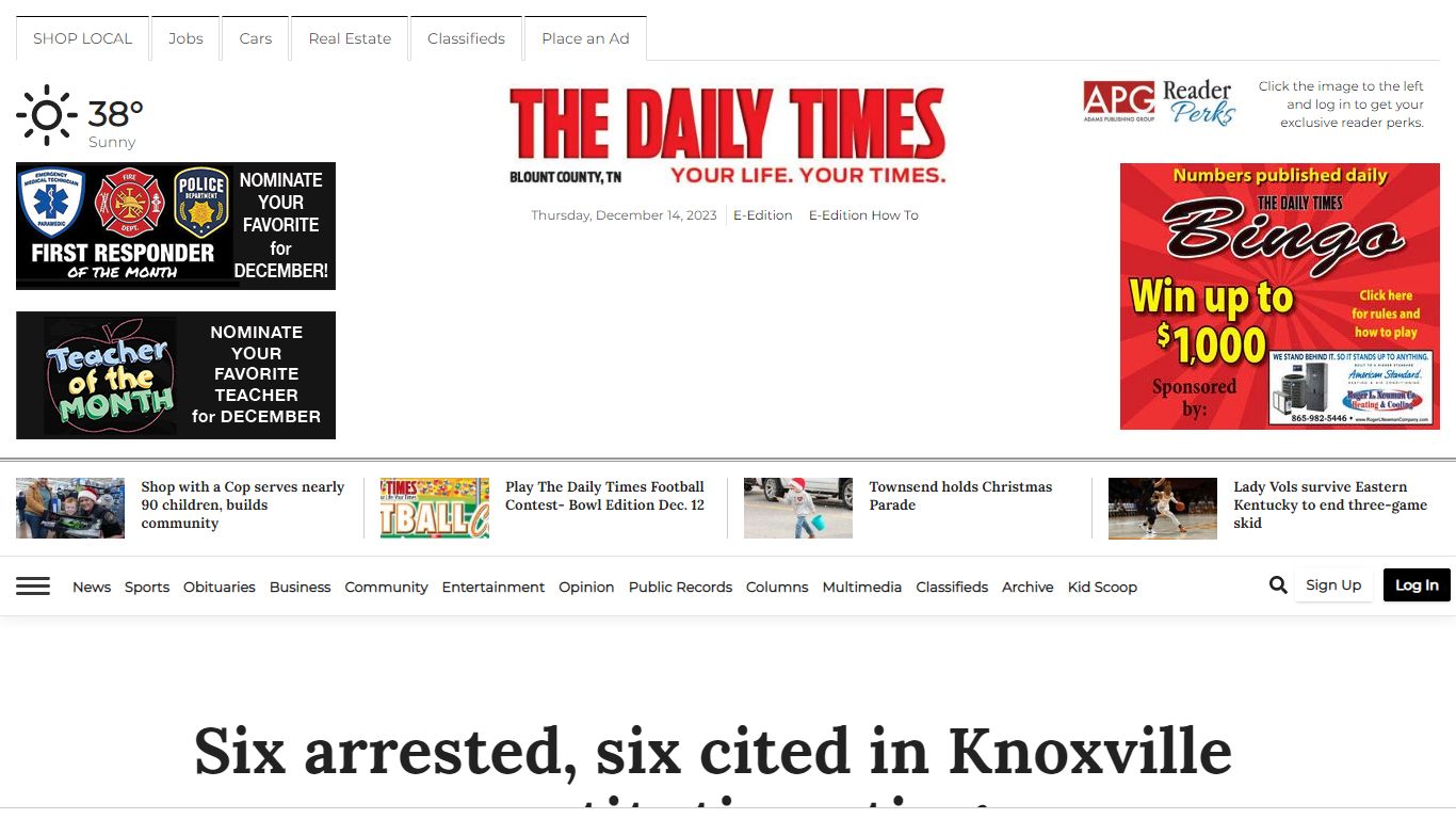 Six arrested, six cited in Knoxville prostitution sting