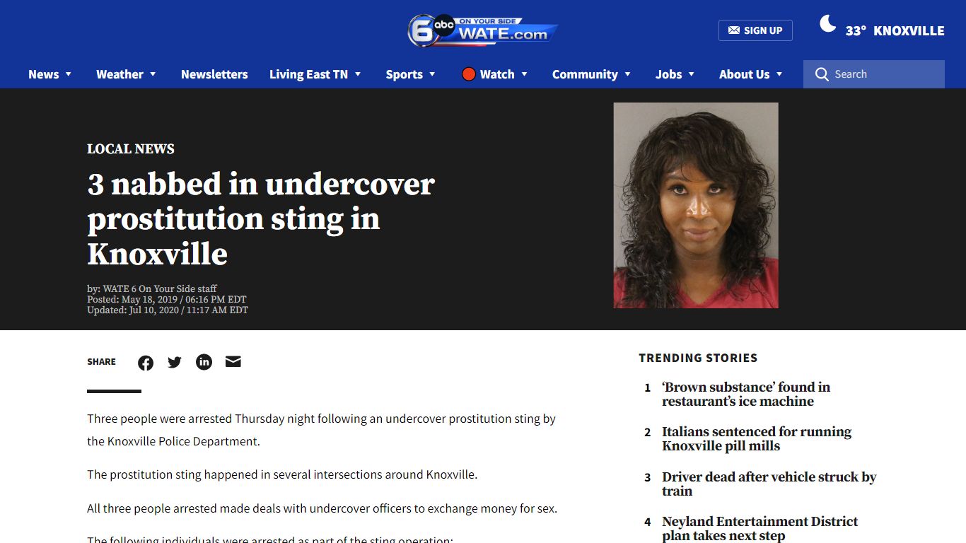 4 nabbed in undercover prostitution sting in Knoxville - WATE 6 On Your ...