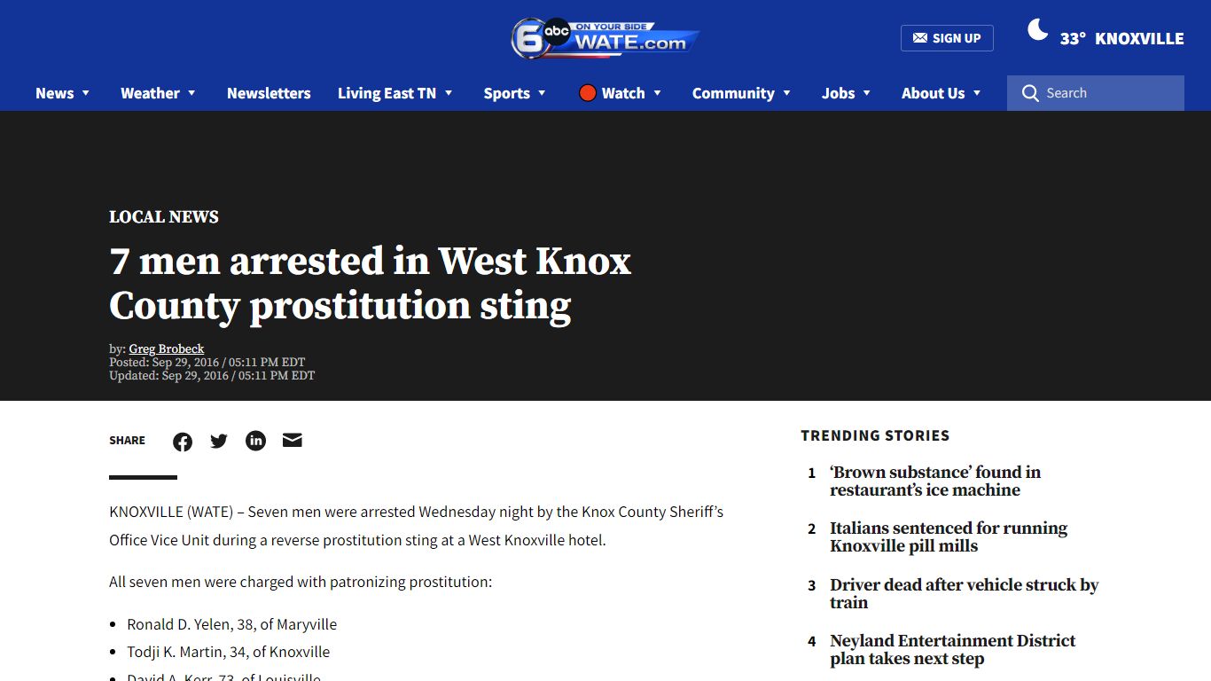 7 men arrested in West Knox County prostitution sting - WATE 6 On Your Side